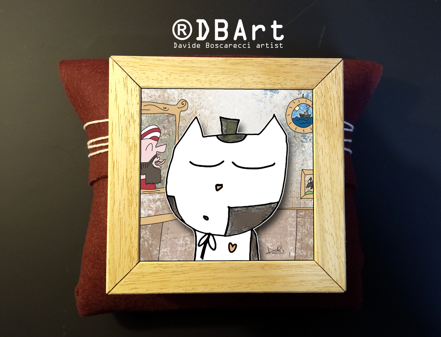 Quadretto 14x14 "The Cat In Art" #04