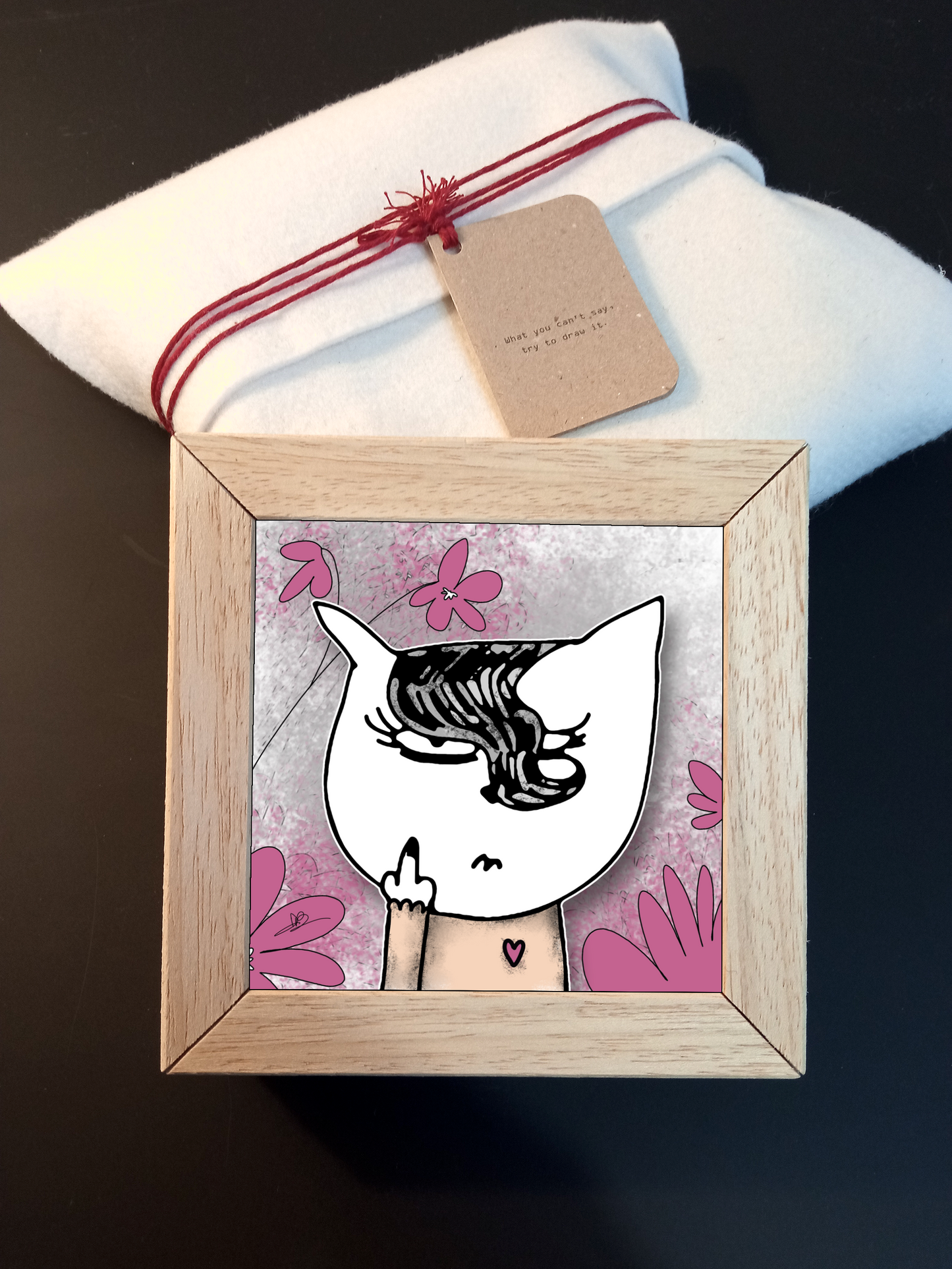 Quadretto 14x14 "The Cat In Art" #01