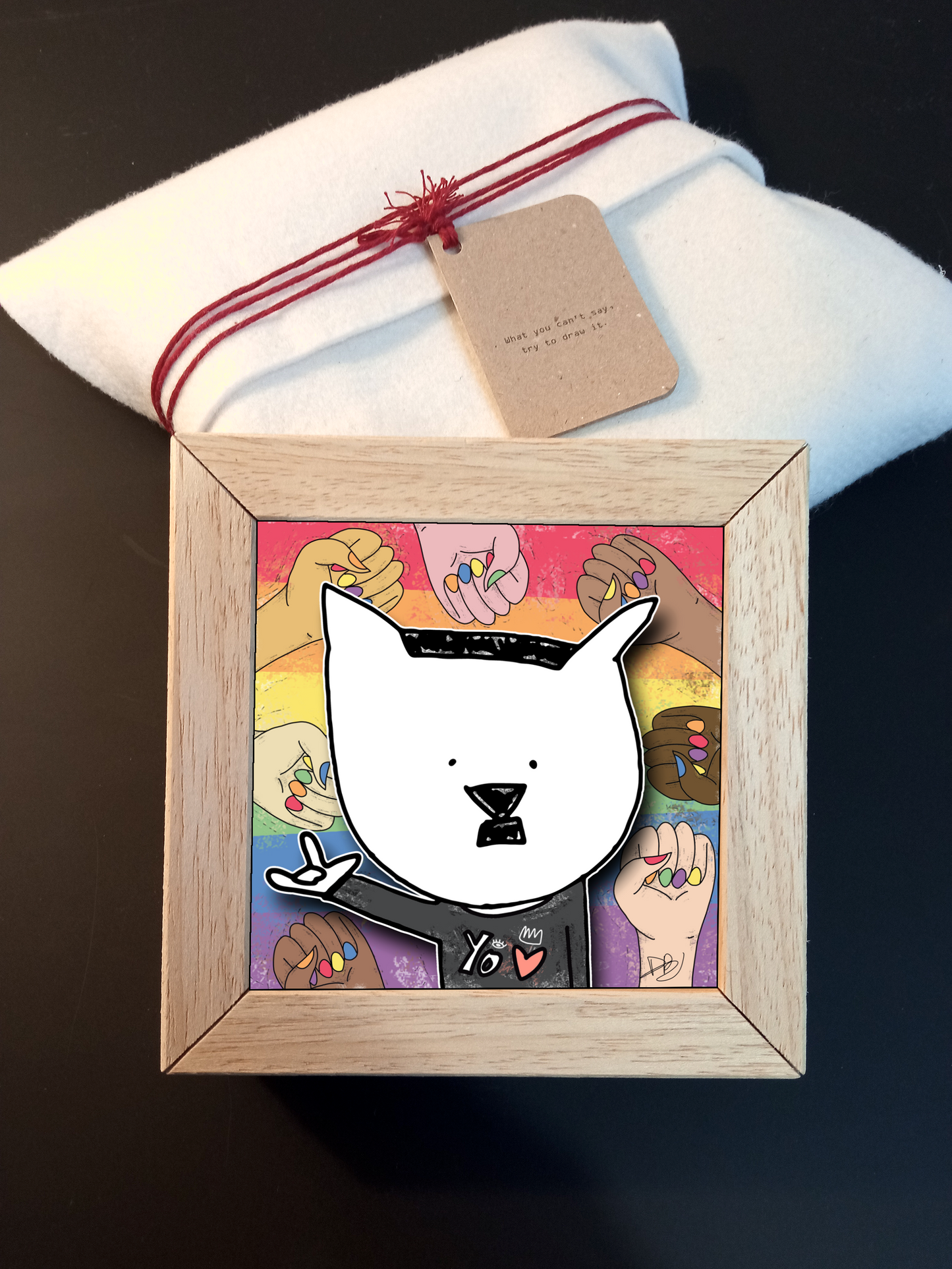 Quadretto 14x14 "The Cat In Art" #23