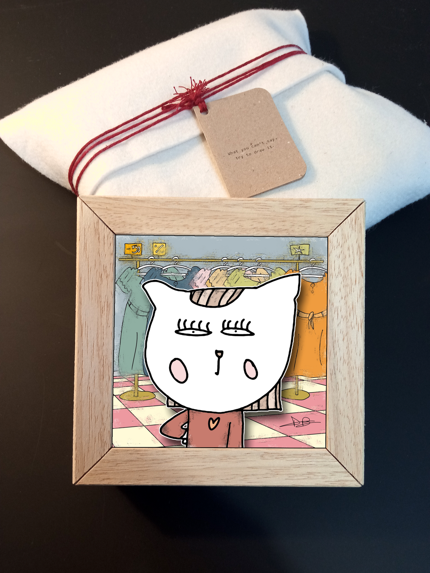 Quadretto 14x14 "The Cat In Art" #12