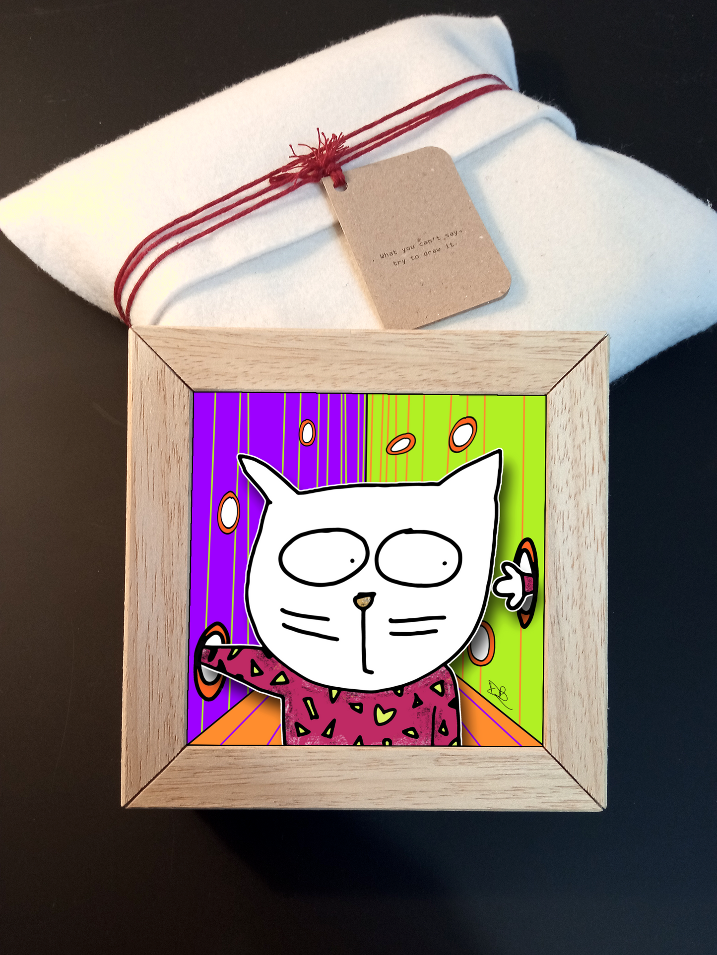 Quadretto 14x14 "The Cat In Art" #42