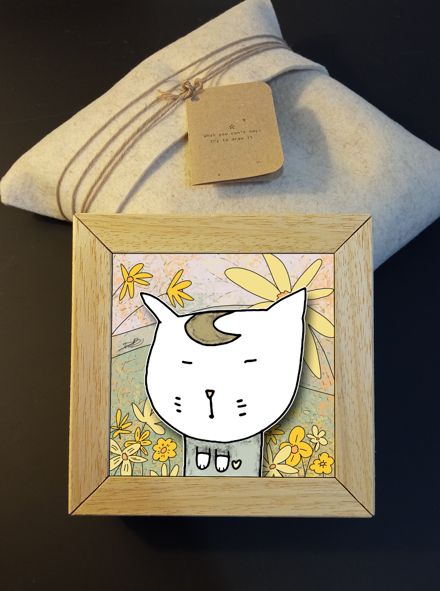 Quadretto 14x14 "The Cat In Art" #03