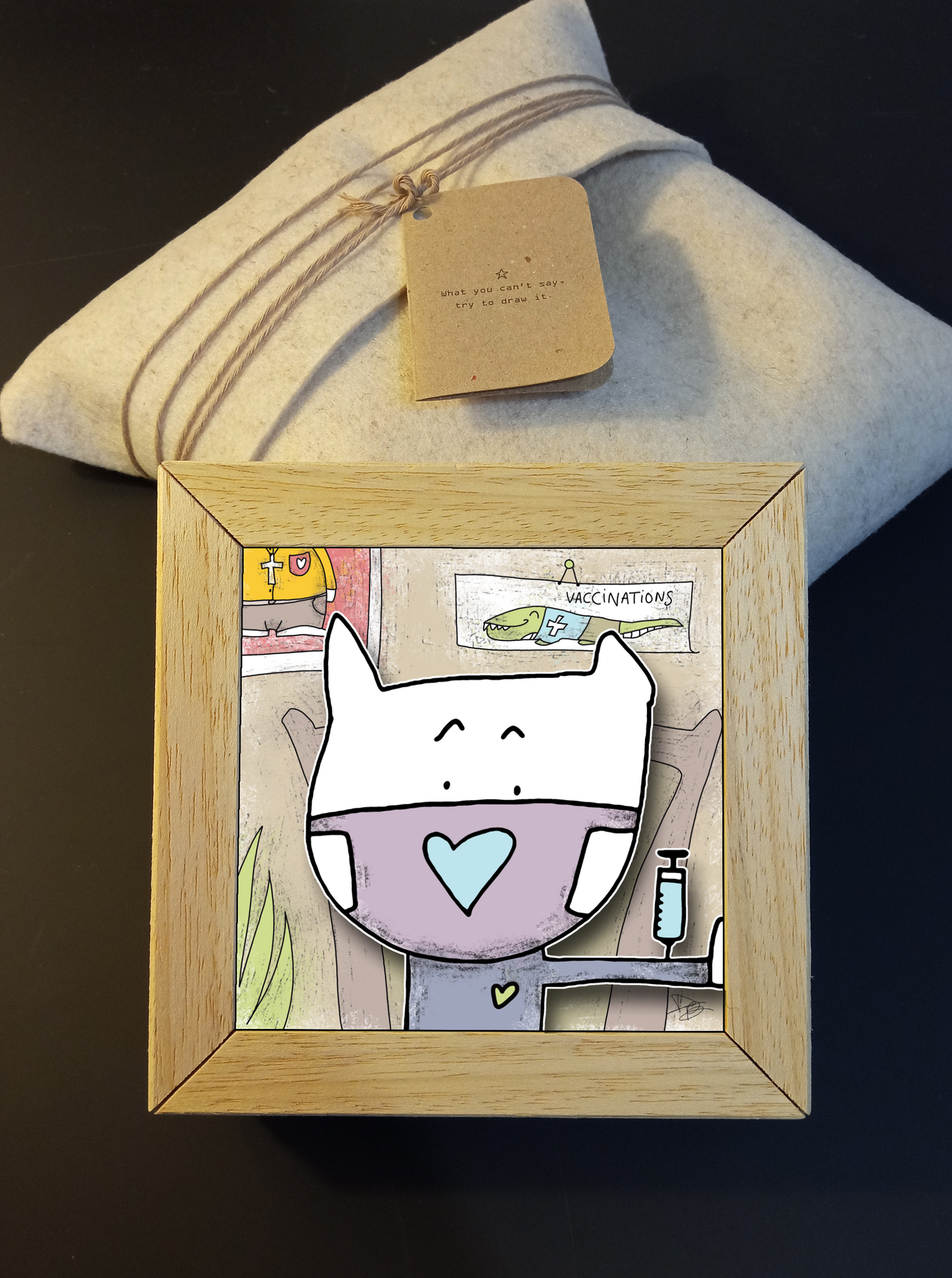 Quadretto 14x14 "The Cat In Art" #02