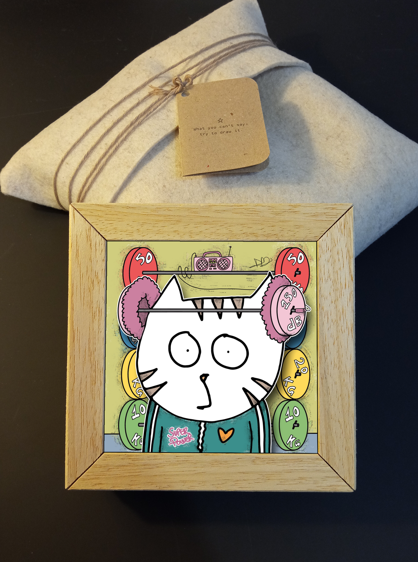 Quadretto 14x14 "The Cat In Art" #33