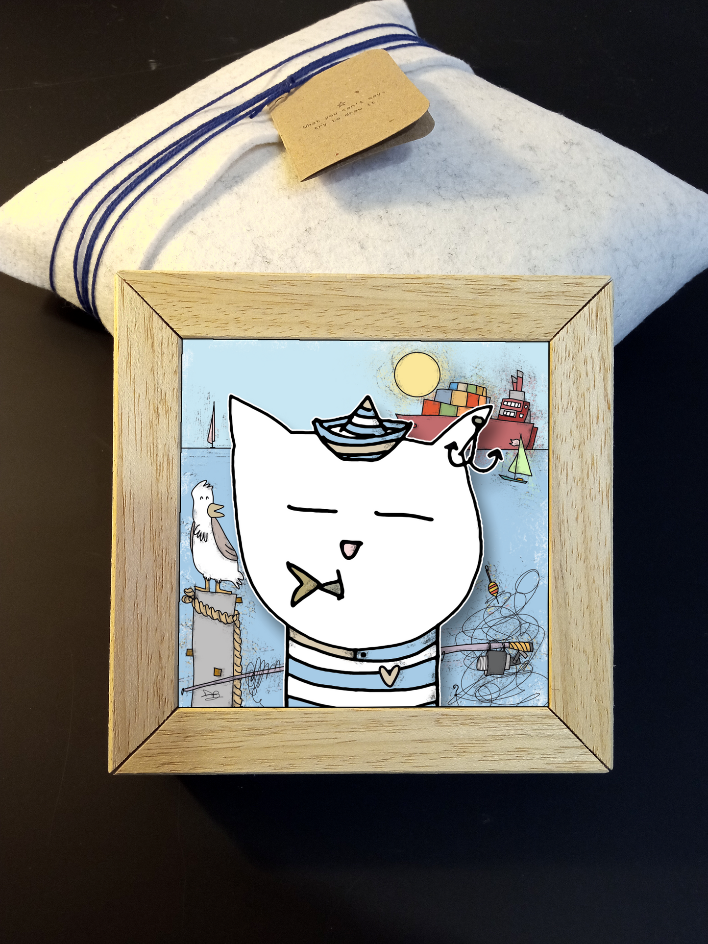 Quadretto 14x14 "The Cat In Art" #18