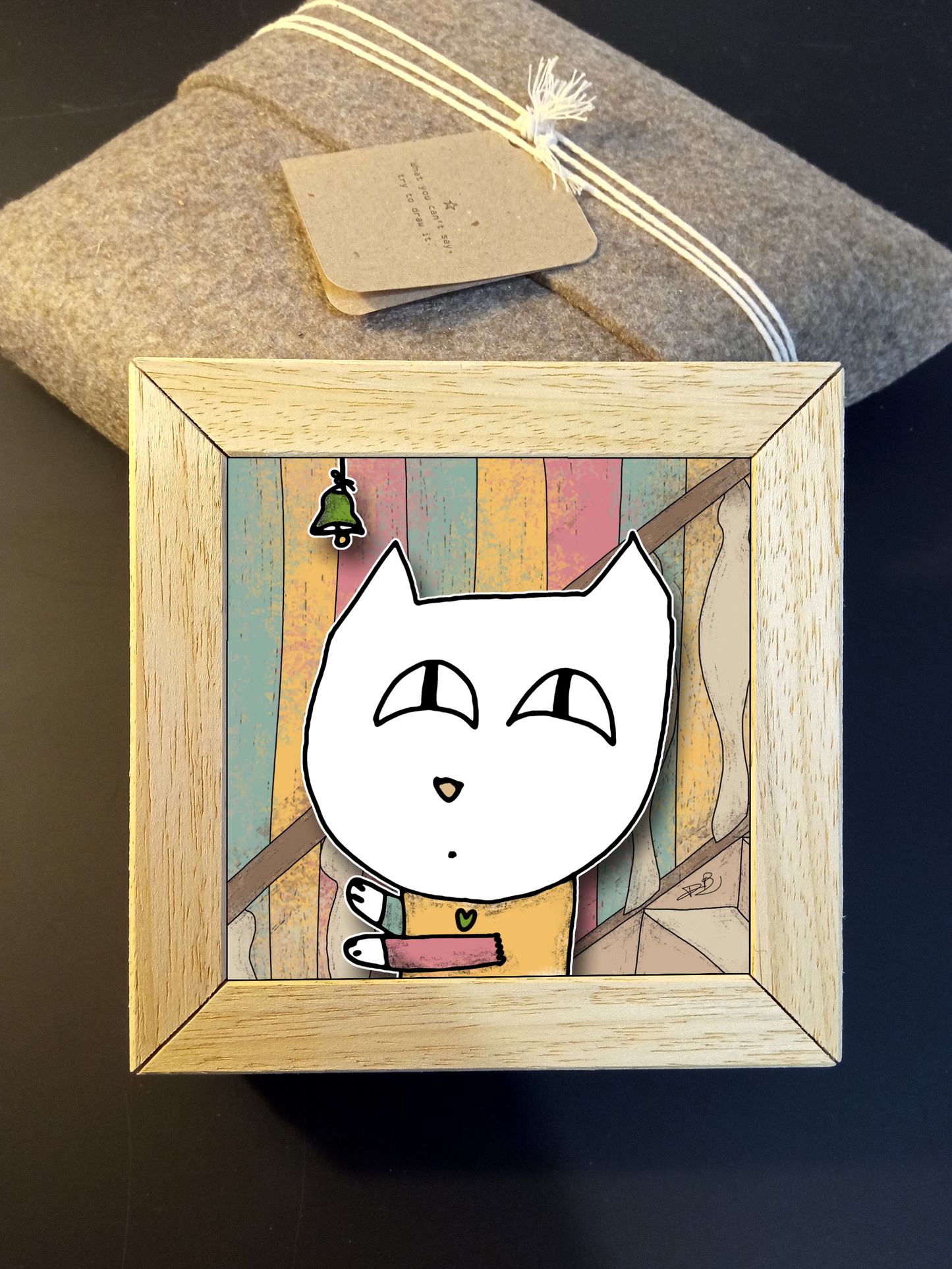 Quadretto 14x14 "The Cat In Art" #08