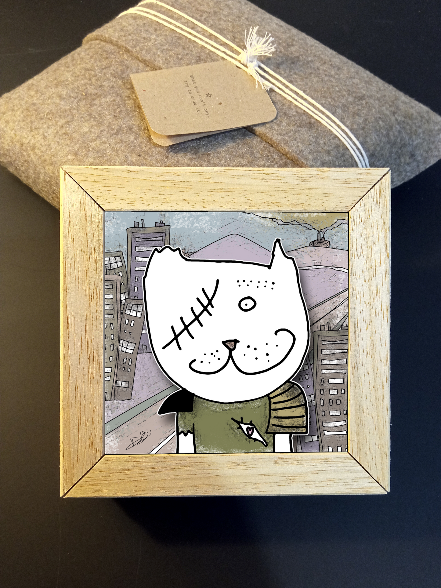 Quadretto 14x14 "The Cat In Art" #10