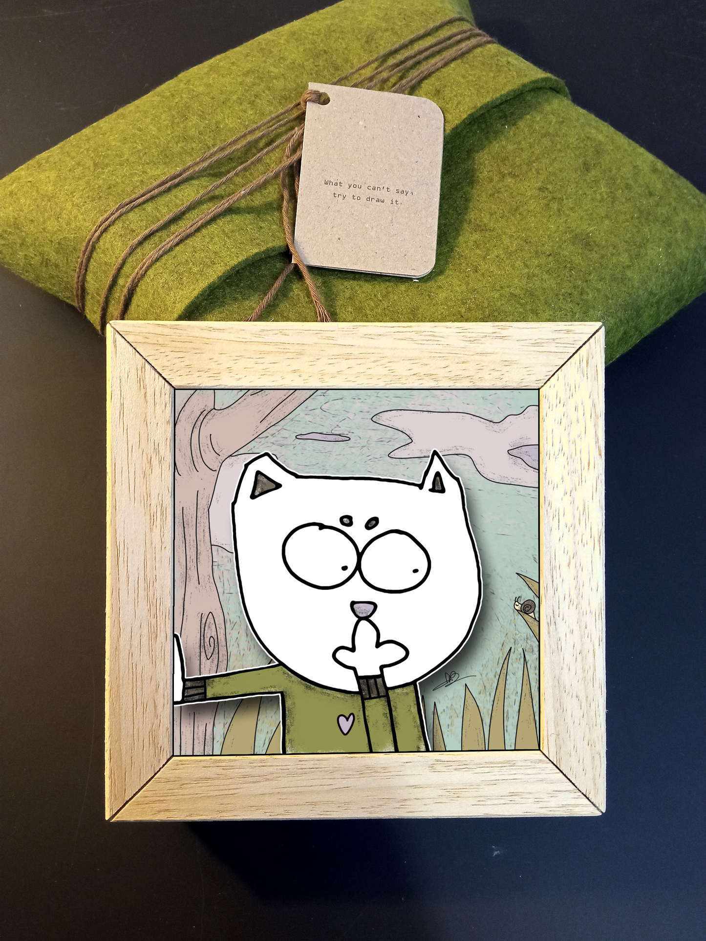 Quadretto 14x14 "The Cat In Art" #07