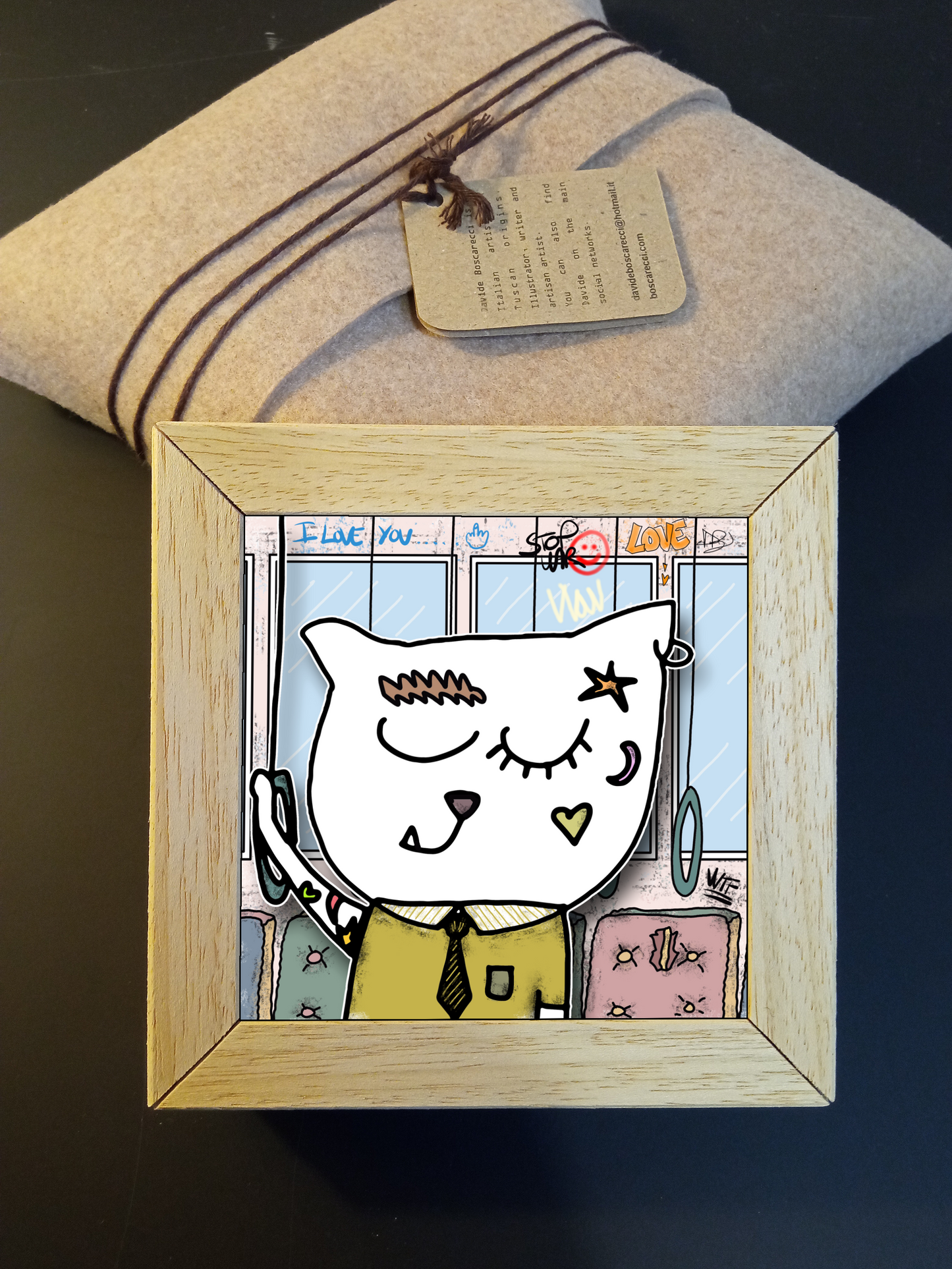 Quadretto 14x14 "The Cat In Art" #22