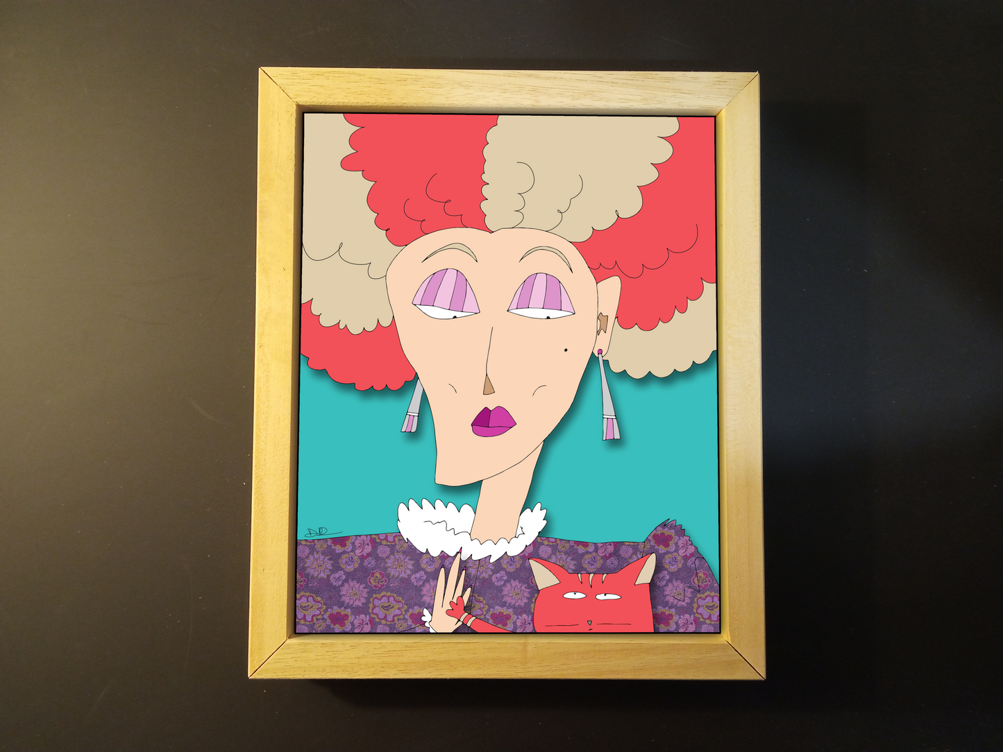 Quadro 25x30 "La Donna E Il Gatto" #01