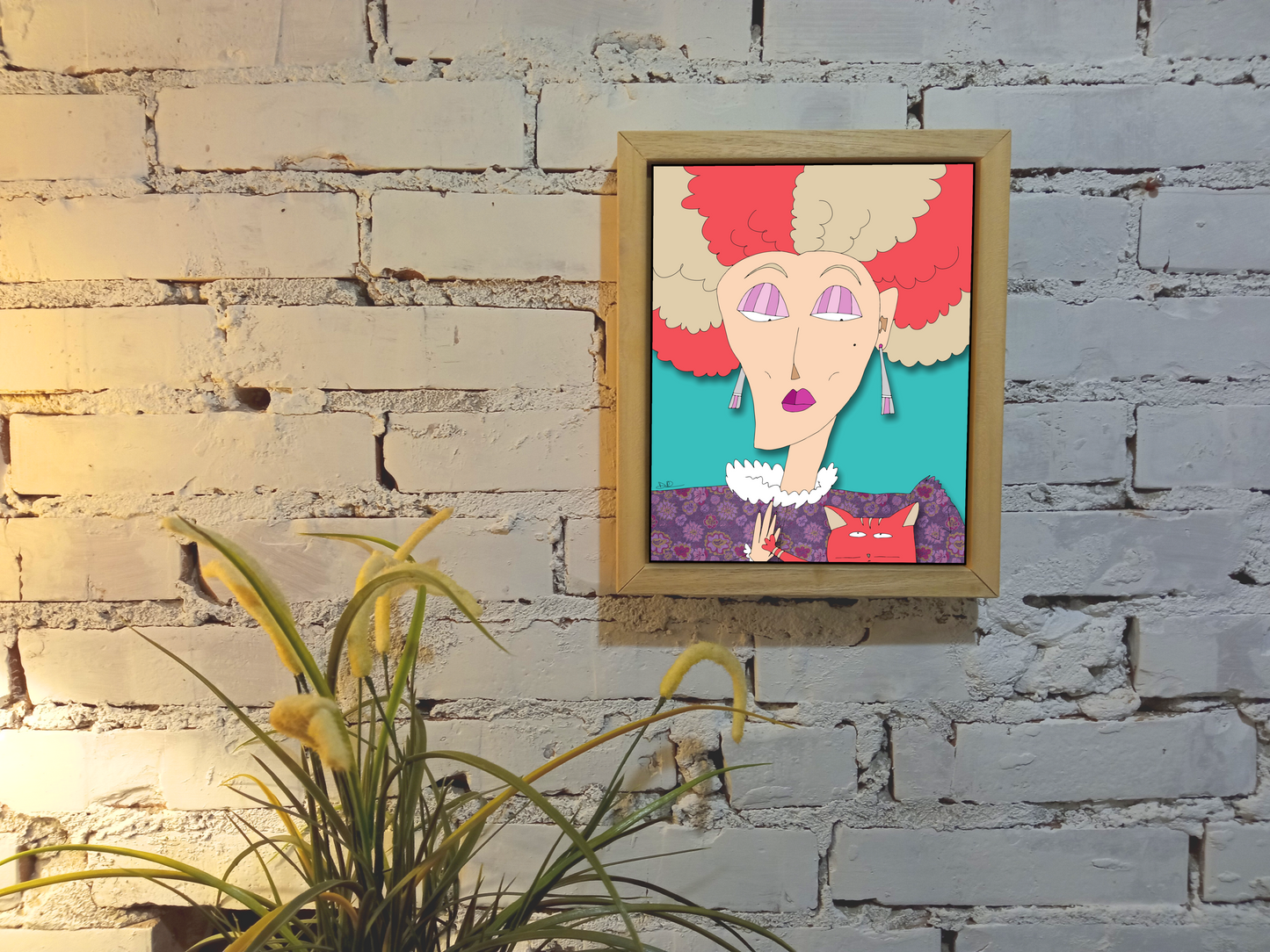 Quadro 25x30 "La Donna E Il Gatto" #01