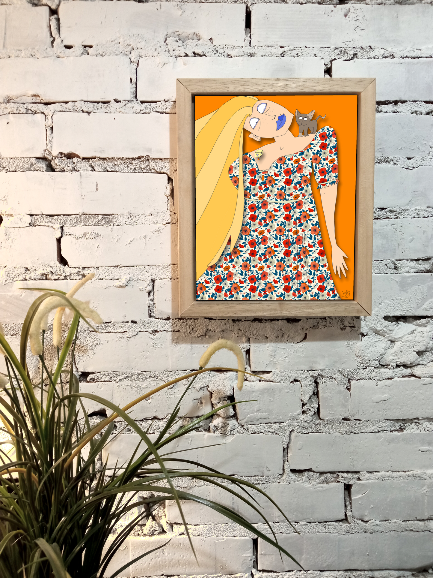 Quadro 25x30 "La Donna E Il Gatto" #04