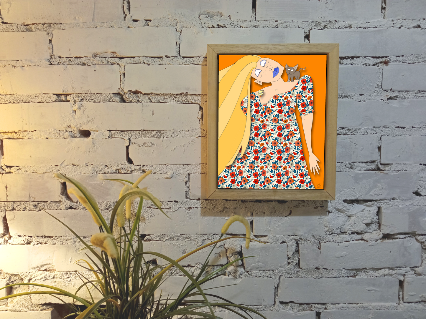 Quadro 25x30 "La Donna E Il Gatto" #04