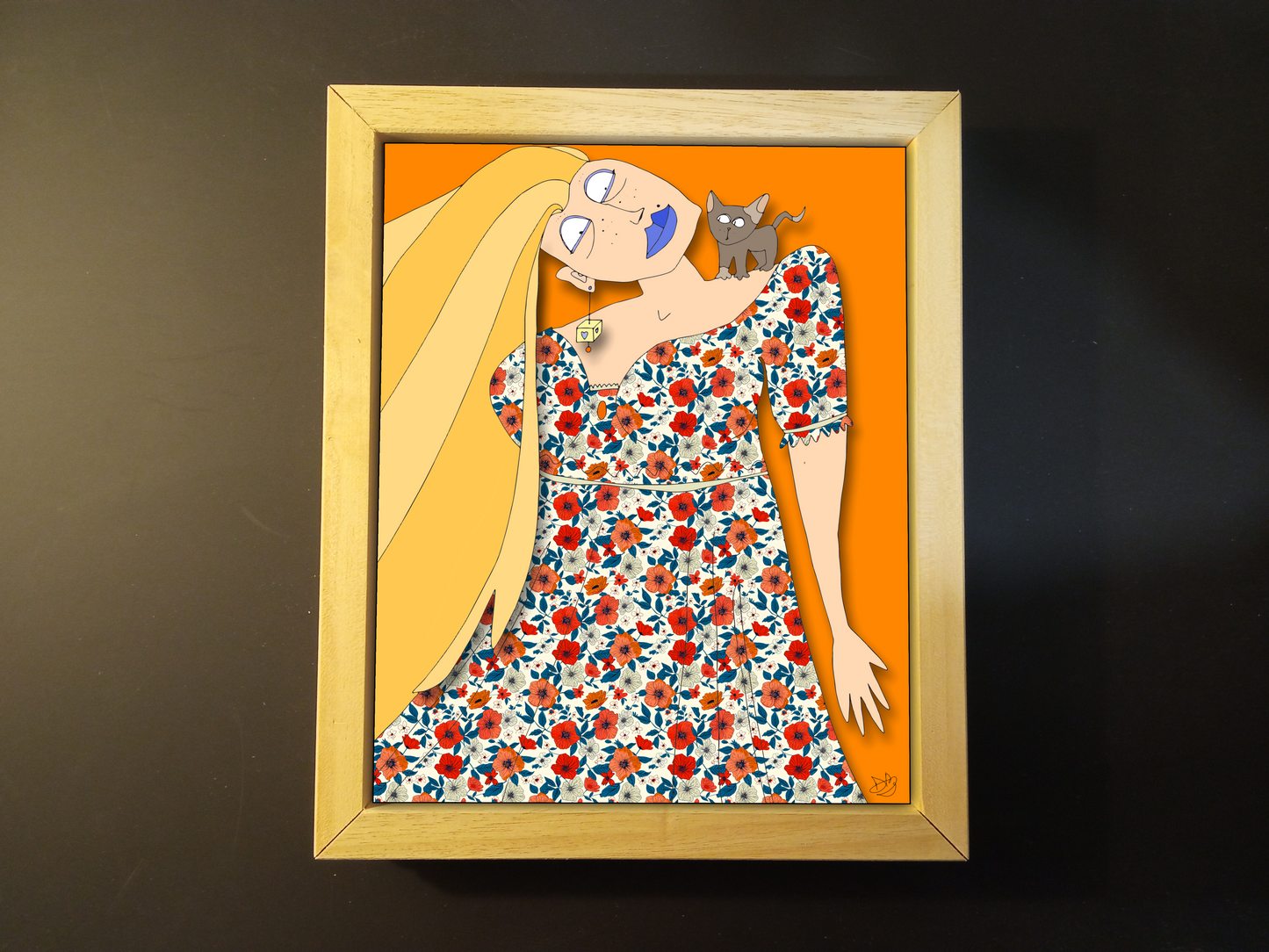 Quadro 25x30 "La Donna E Il Gatto" #04