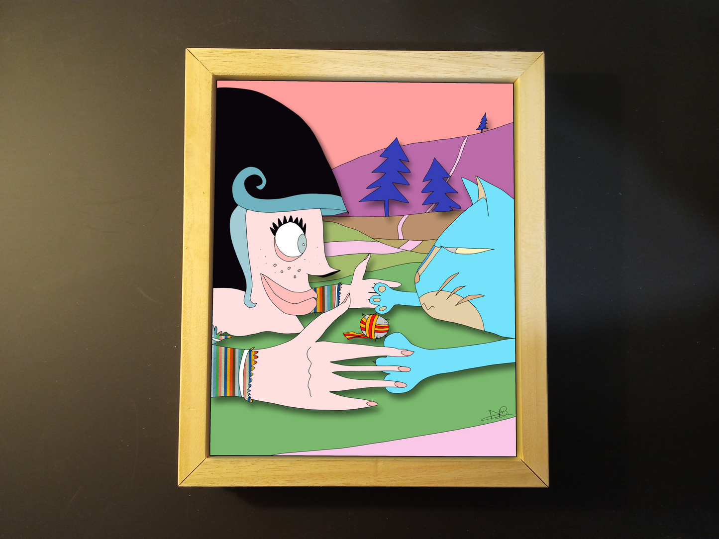 Quadro 25x30 "La Donna E Il Gatto" #07