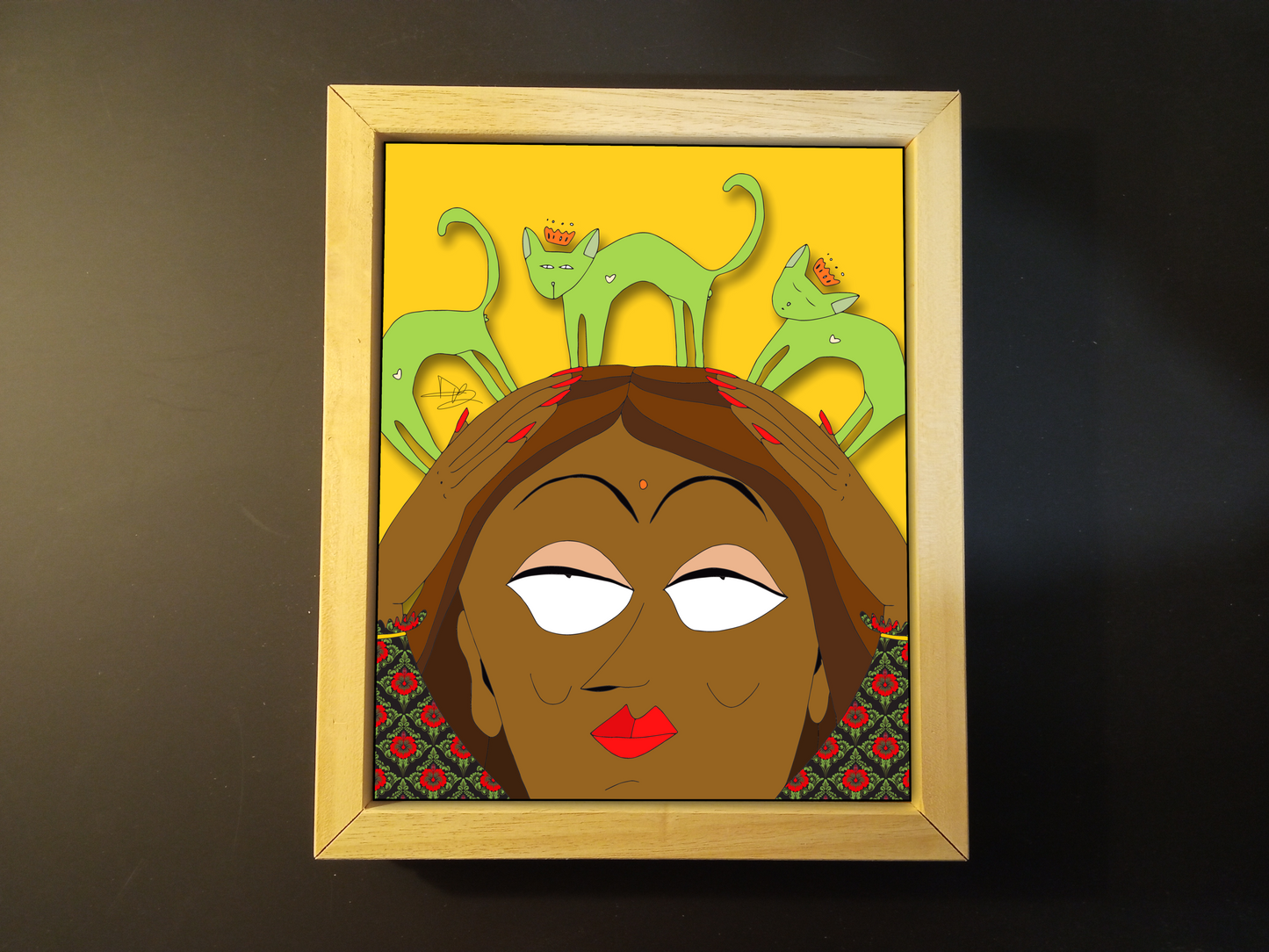 Quadro 25x30 "La Donna E Il Gatto" #02