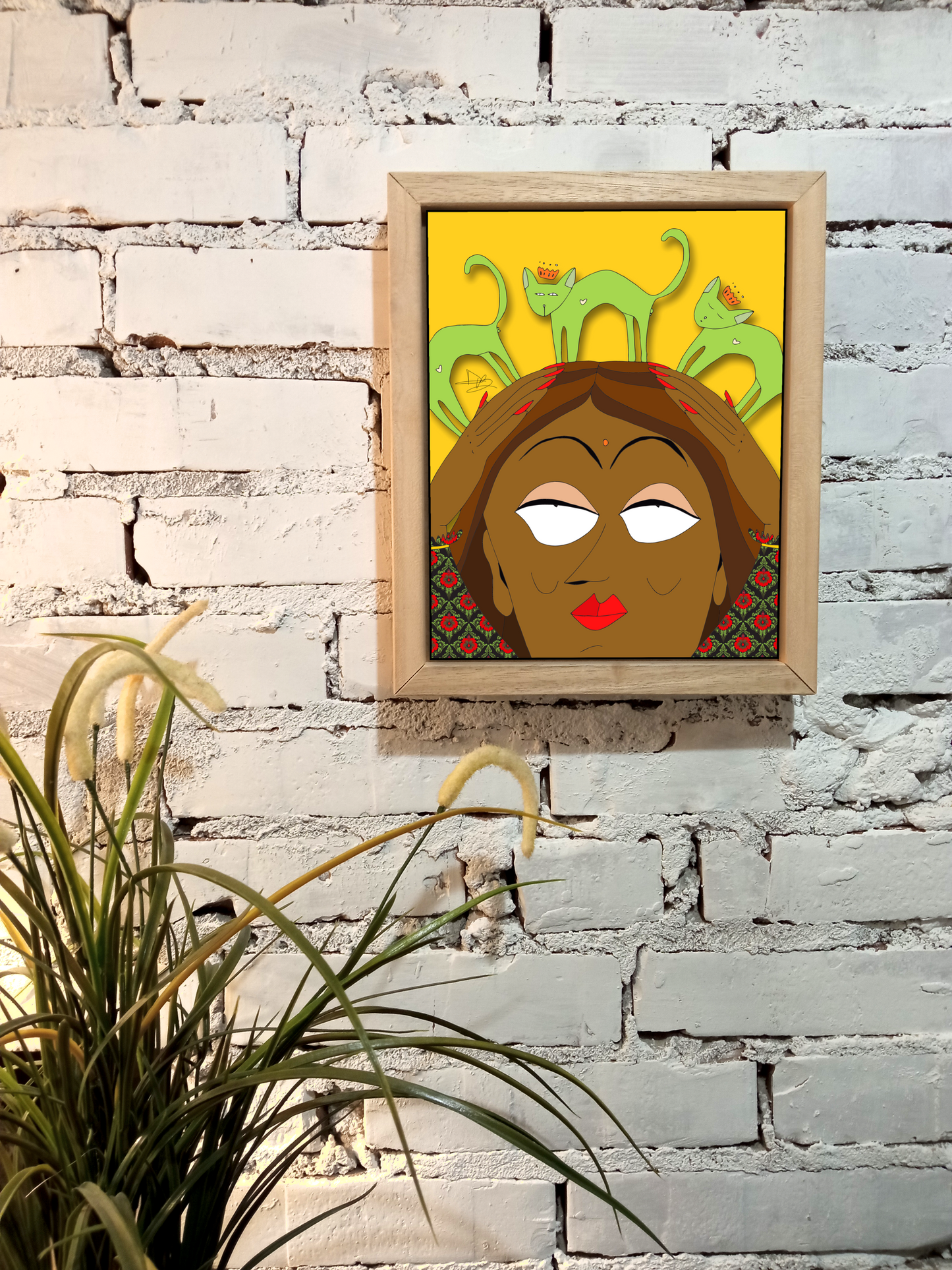 Quadro 25x30 "La Donna E Il Gatto" #02