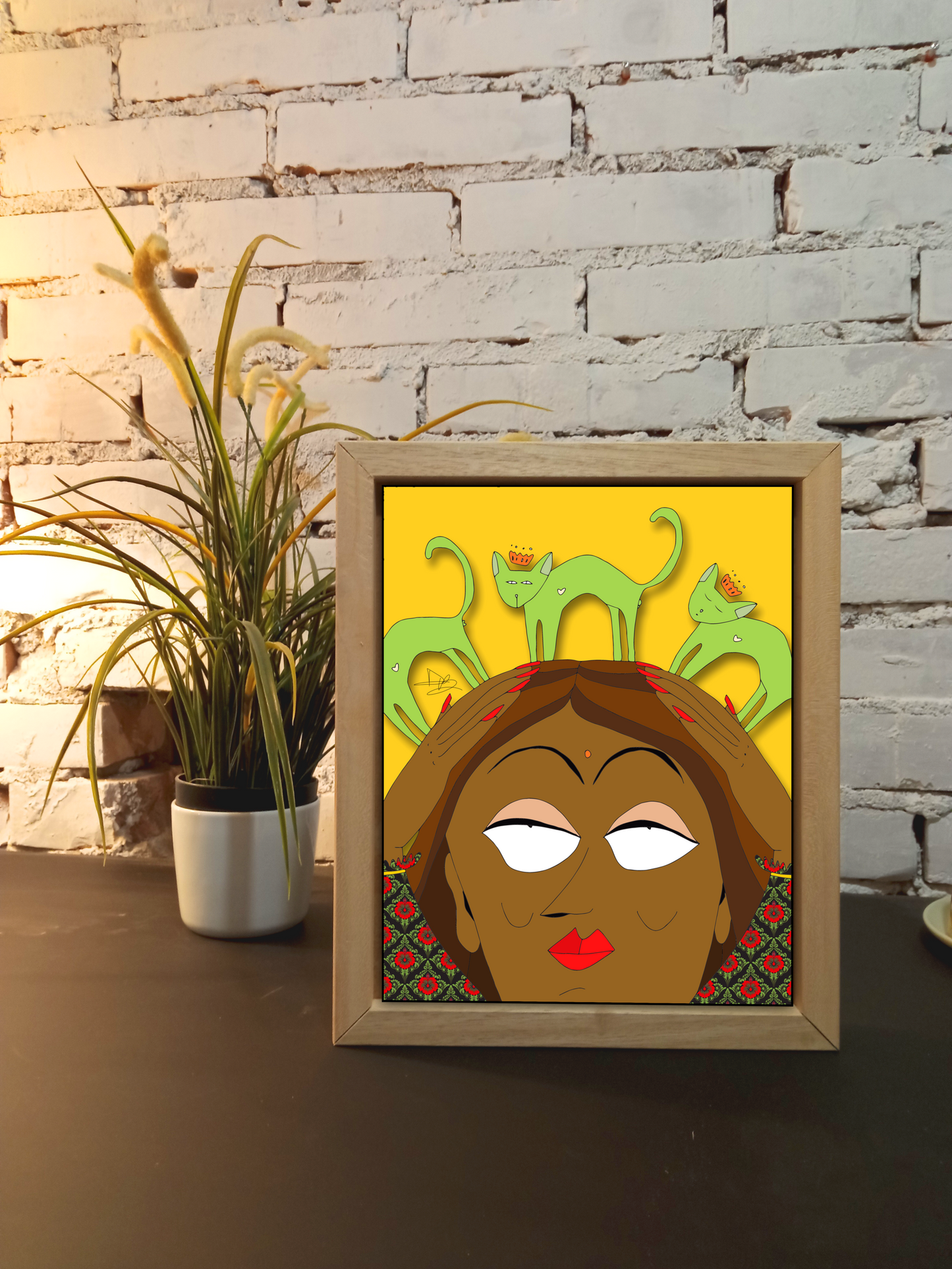 Quadro 25x30 "La Donna E Il Gatto" #02