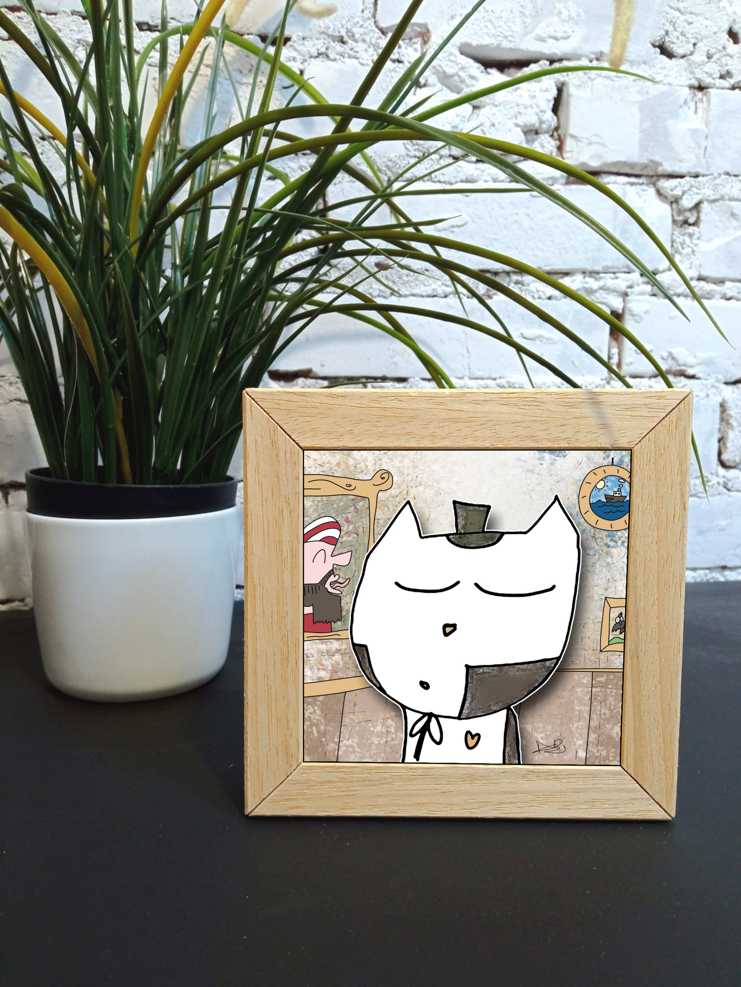 Quadretto 14x14 "The Cat In Art" #04