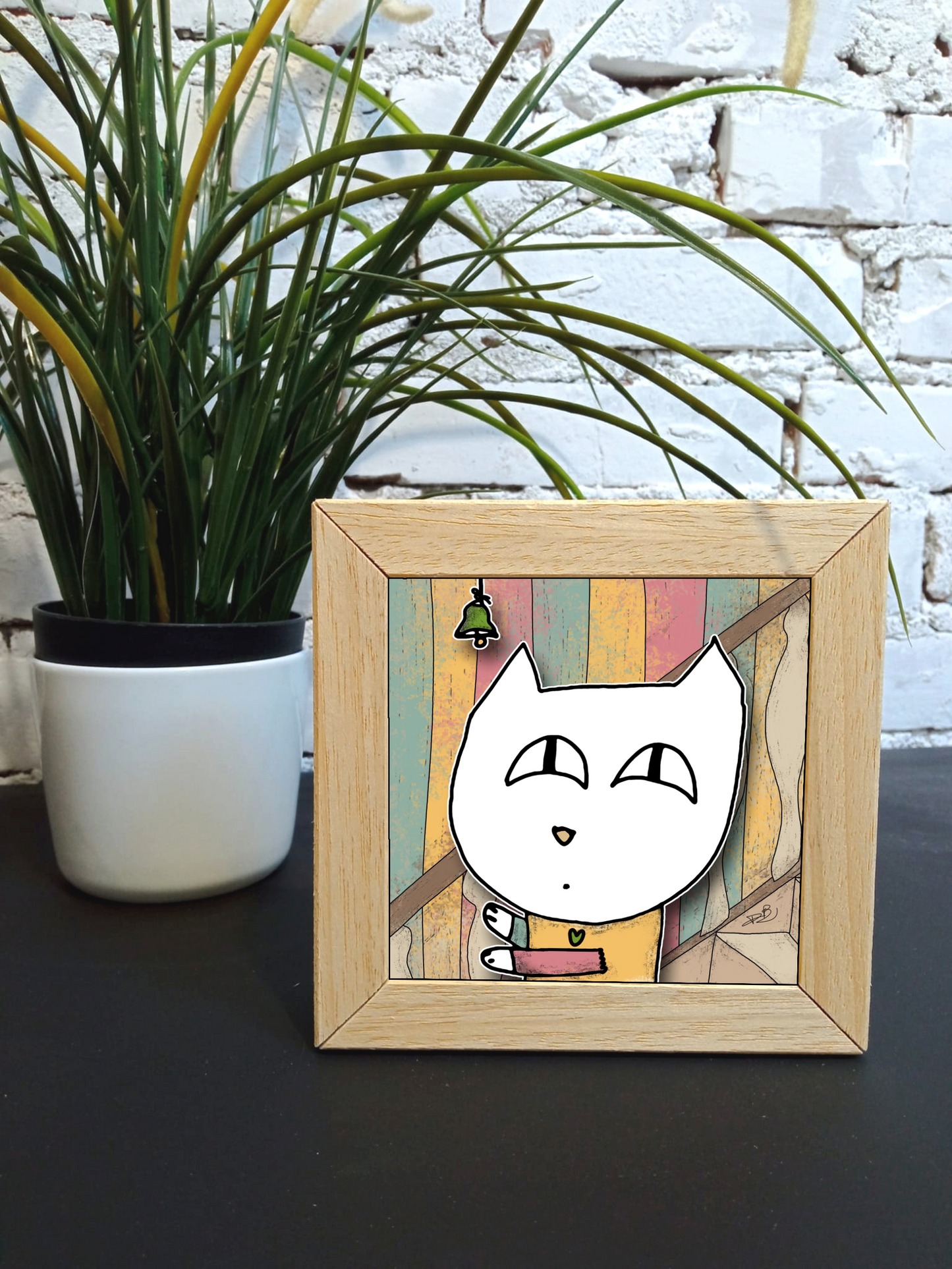 Quadretto 14x14 "The Cat In Art" #08