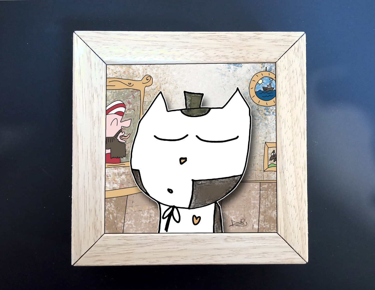Quadretto 14x14 "The Cat In Art" #04