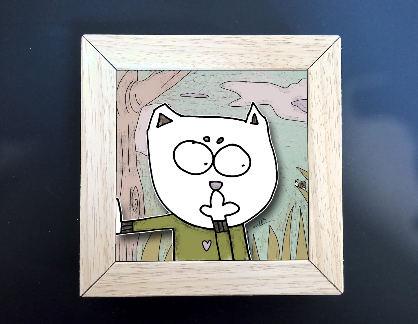 Quadretto 14x14 "The Cat In Art" #07