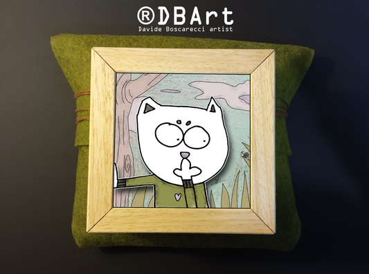 Quadretto 14x14 "The Cat In Art"  #07