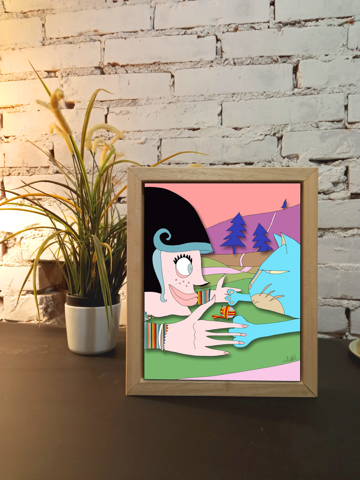 Quadro 25x30 "La Donna E Il Gatto" #07