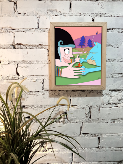 Quadro 25x30 "La Donna E Il Gatto" #07
