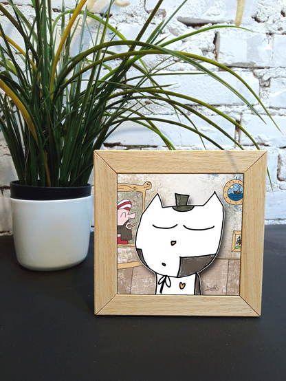 Quadretto 14x14 "The Cat In Art"  #04