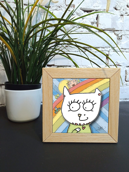 Quadretto 14x14 "The Cat In Art"  #14