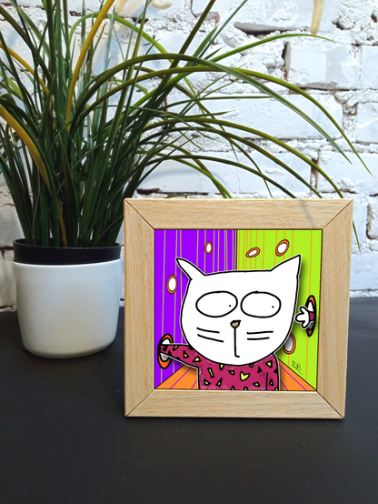 Quadretto 14x14 "The Cat In Art"  #42