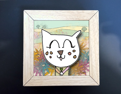 Quadretto 14x14 "The Cat In Art"  #13